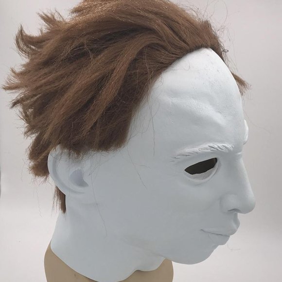 Michael Myers Costume Latex Rubber Head Man Horror Scary Mask Halloween Party - Picture 6 of 7